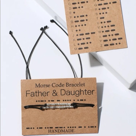 Father Daughter Morse Code bracelet set NWT 🌿 - Picture 1 of 4